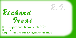 richard irsai business card